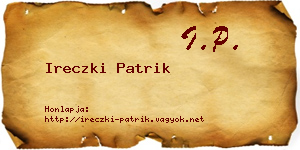 Ireczki Patrik névjegykártya