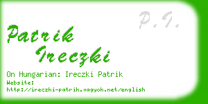 patrik ireczki business card